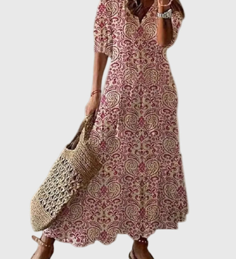 Amalia | Robe Maxi d'Été Rétro Bohème