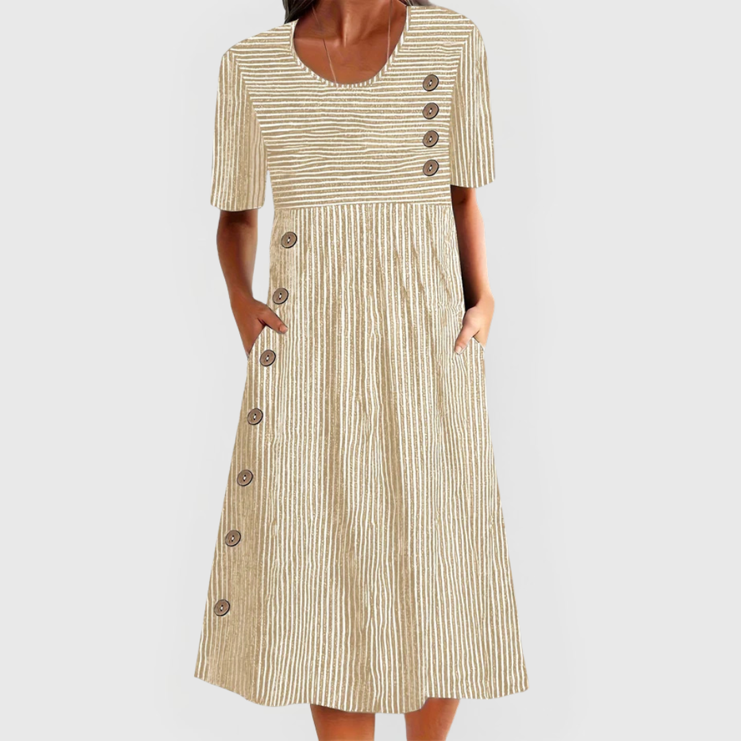 JARNA | ROBE MIDI À RAYURES