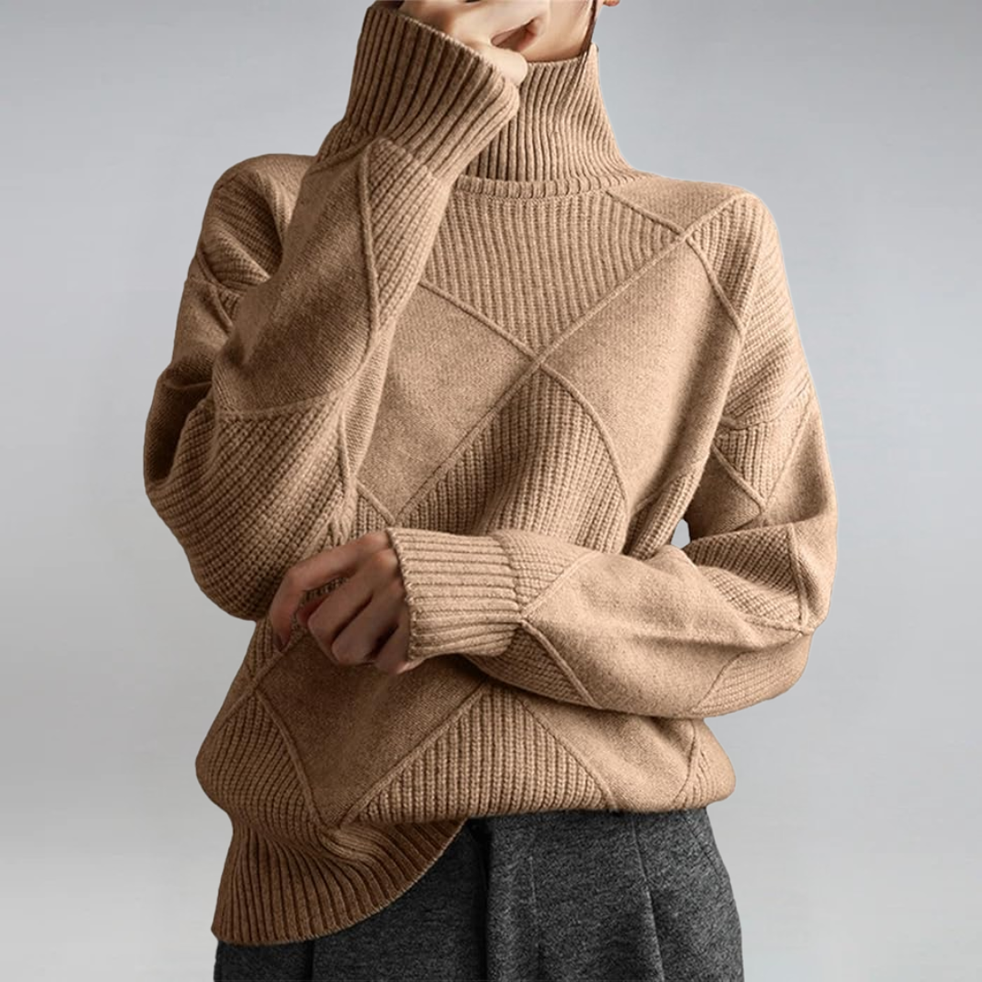 Lauren | Pull Col Montant Cachemire Chic