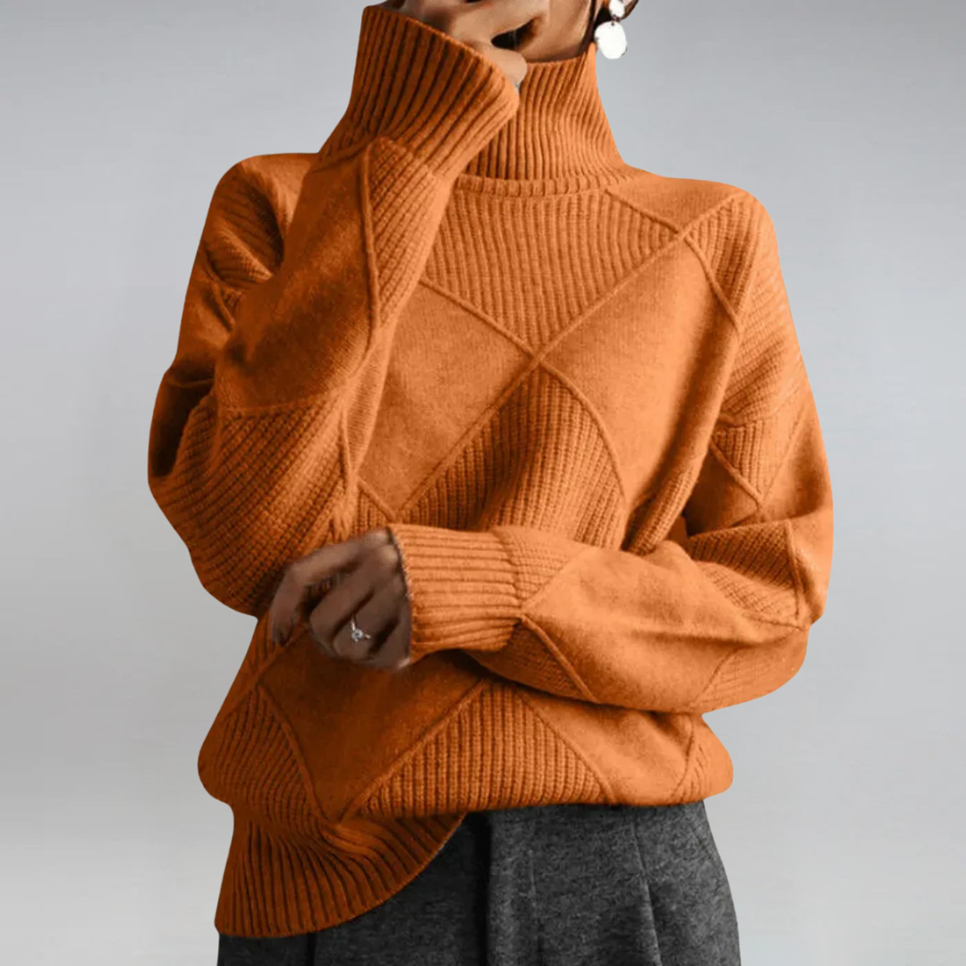 Lauren | Pull Col Montant Cachemire Chic