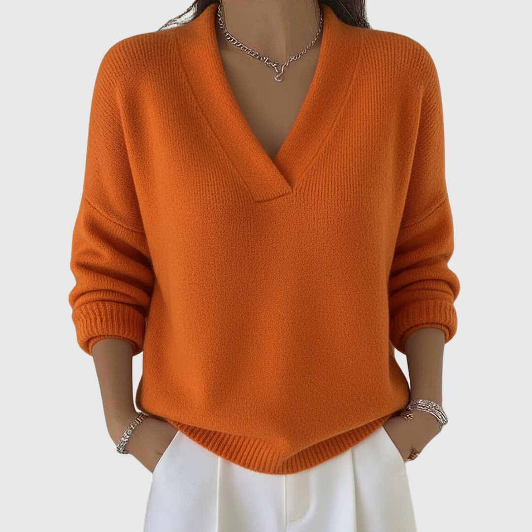 Faye | Pull Col V Doux Décontracté