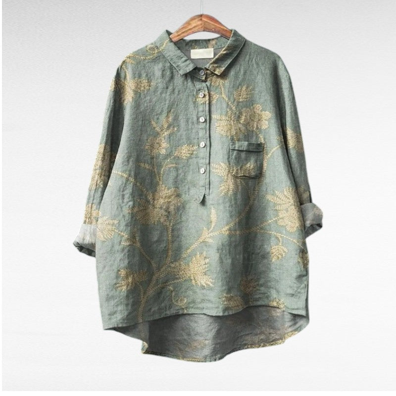 Isabeau | Blouse Élégante d'Été Multi-Imprimés