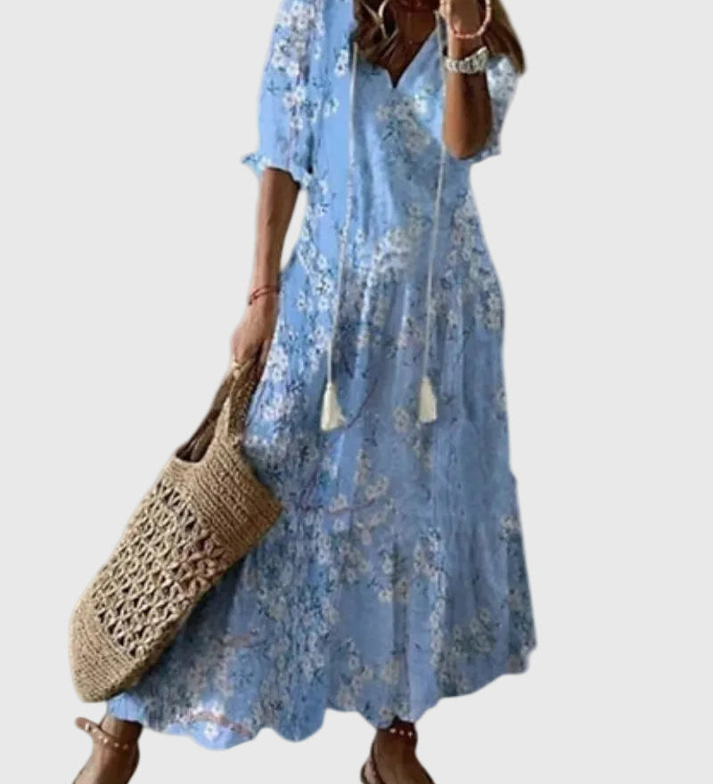 Amalia | Robe Maxi d'Été Rétro Bohème