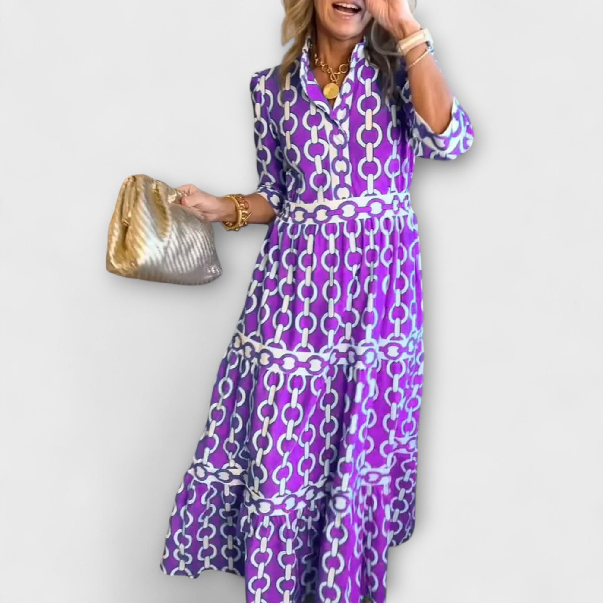 JULIANA | ROBE MIDI MOTIF CHAÎNE