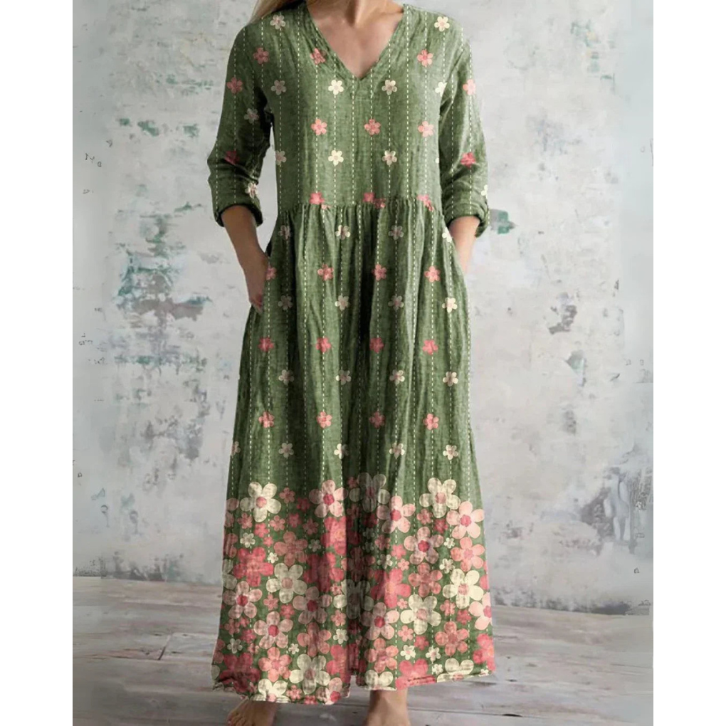 ELEANOR | ROBE MAXI FLEURIE RÉTRO