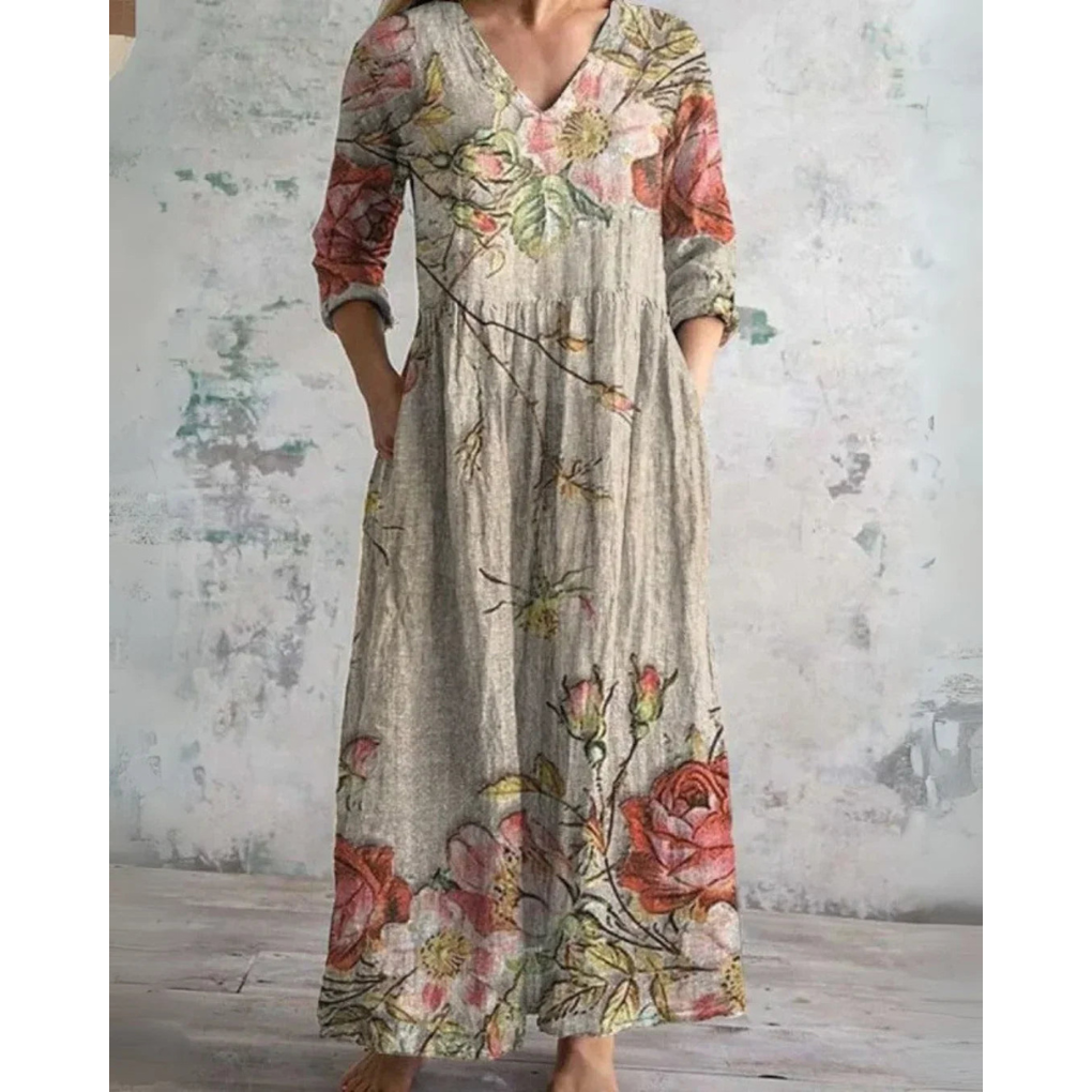 ELEANOR | ROBE MAXI FLEURIE RÉTRO