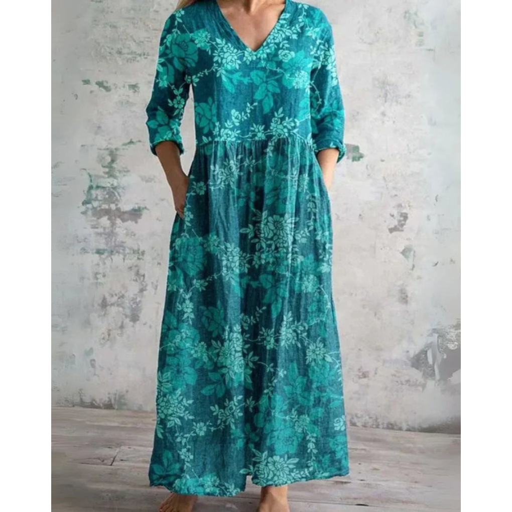 ELEANOR | ROBE MAXI FLEURIE RÉTRO