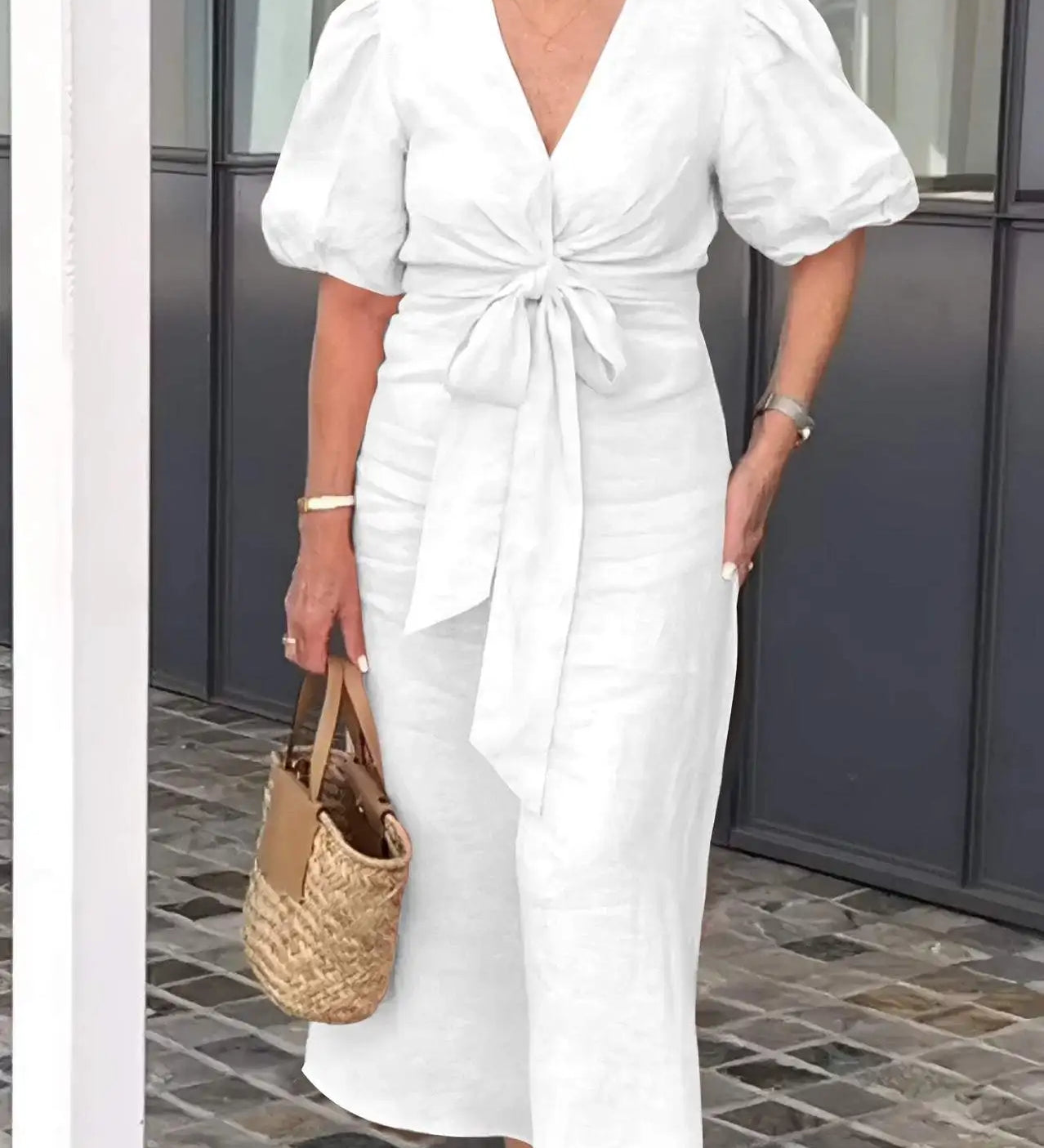 LYNORA | ROBE MIDI RAFFINÉE ENCOLURE V