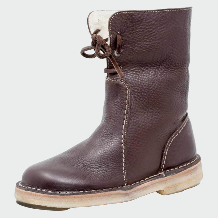 Bottes en Cuir Imperméable Doublure Laine